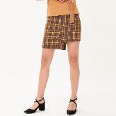 체크 언발란스 스커트