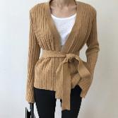 골지 벨트 가디건